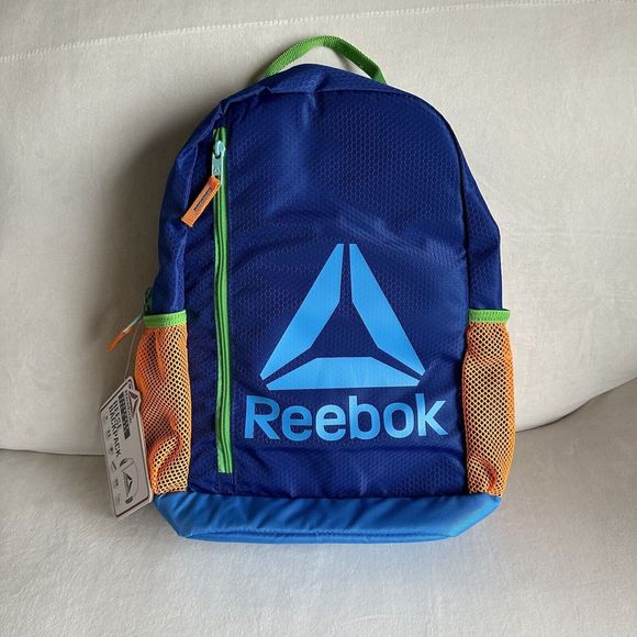 Reebok | Bags | Reebok Reese Unisex Laptop Backpack Blue Orange Lime ...